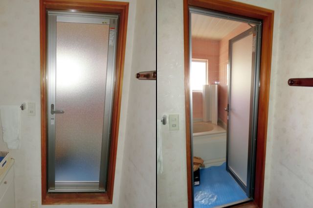 浴室ドア取替工事　施工事例　名古屋市天白区